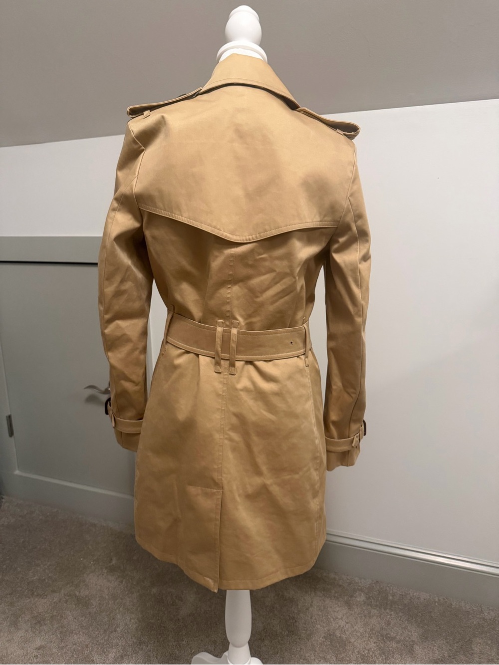 Burberry London Kensington Honey Beige Trench Coat Detachable Wool Liner Fit S/2 - Picture 2 of 16